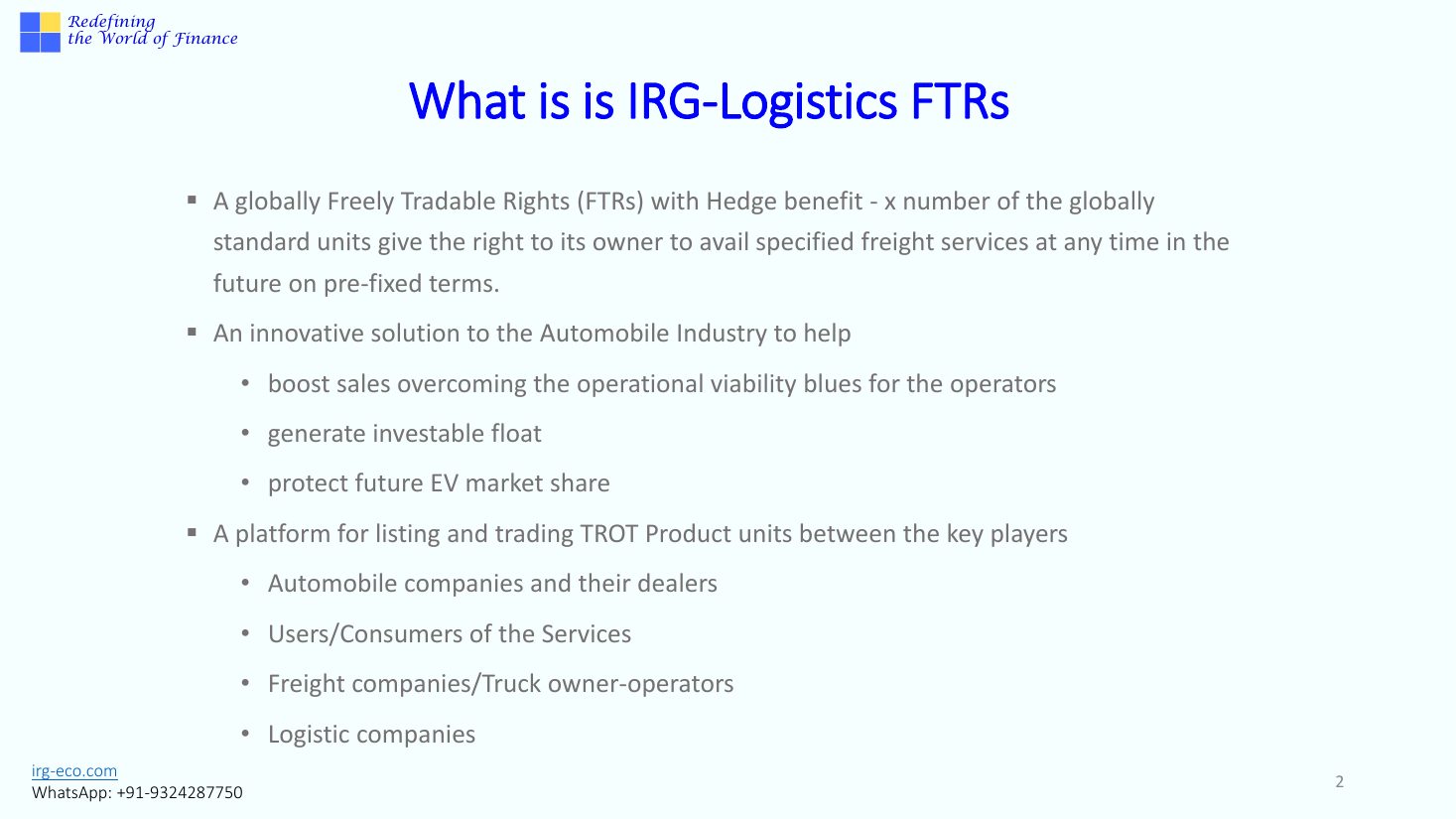 IRG-LOGISTICS slide 2