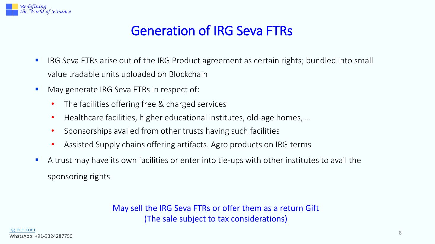 IRG-SEVA slide 8