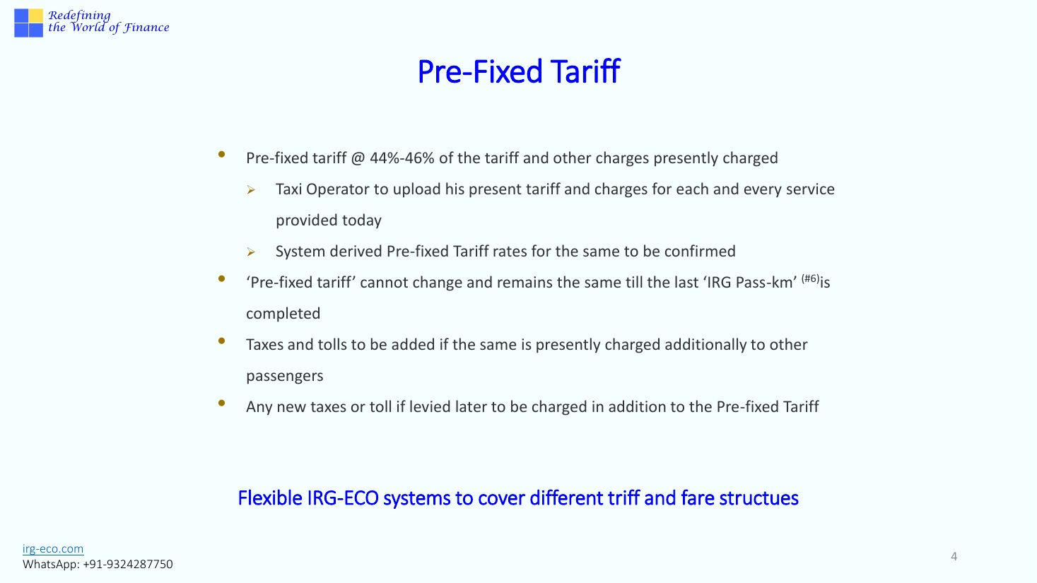 IRG-TAXI slide 4